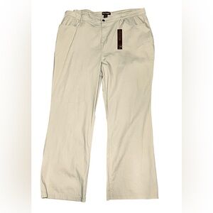 Like An Angel Womens Stretch Khaki Wide Leg Pants Plus Size 3X NWT